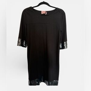 Juicy Couture black 3/4 sleeve sequin dress / tunic